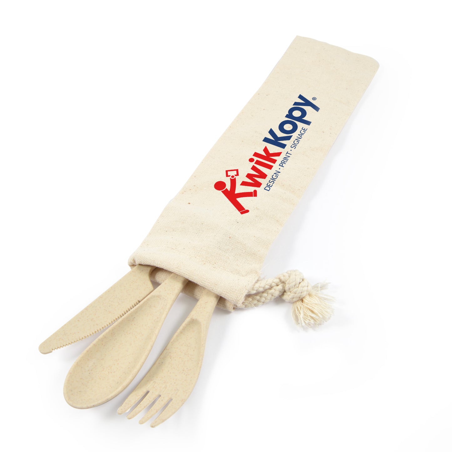 Eco Cutlery Set in Calico Pouch